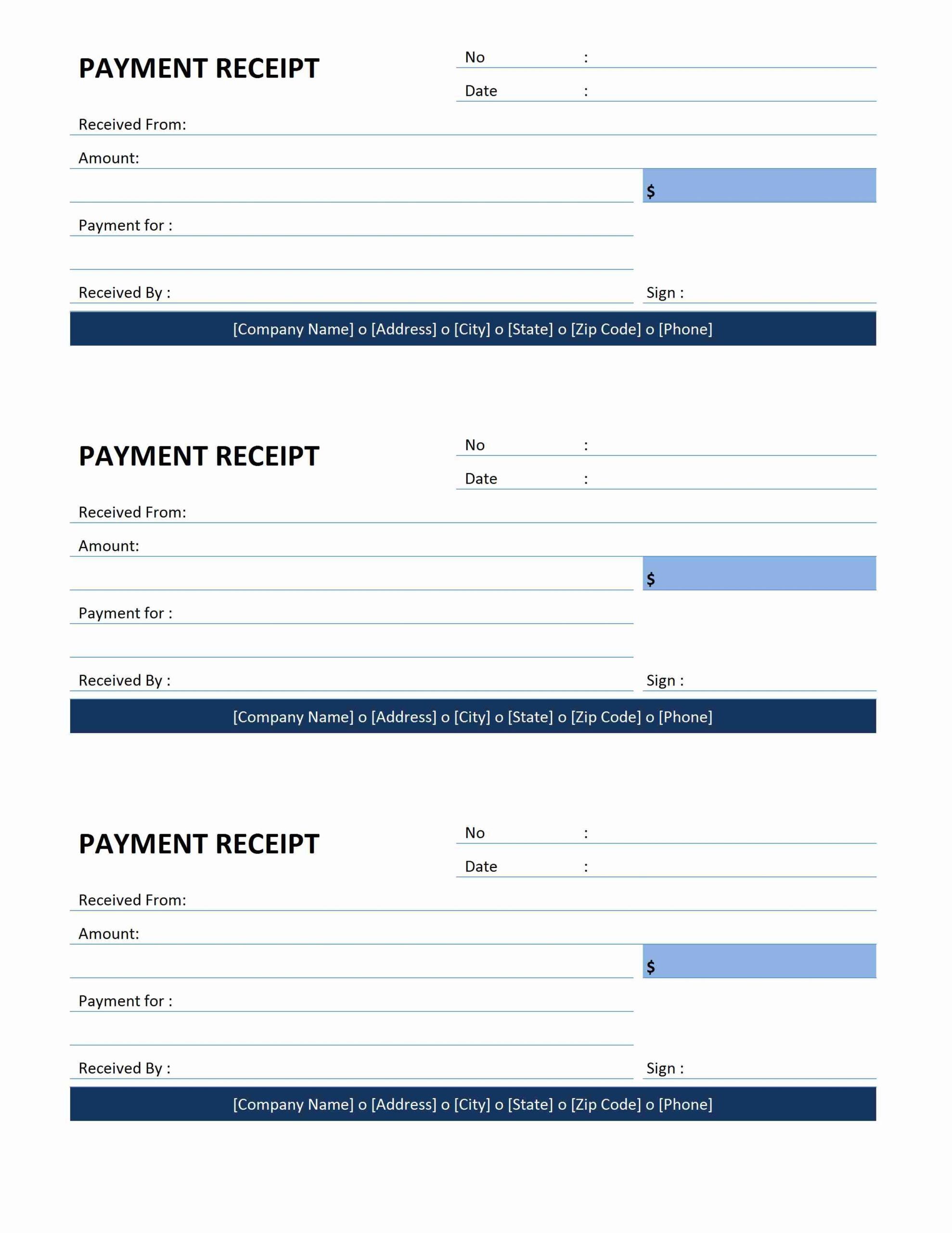 Small Receipt Templates Printable Free
