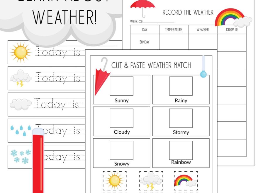Record The Weather Writing Practice Weather Match Game Printables