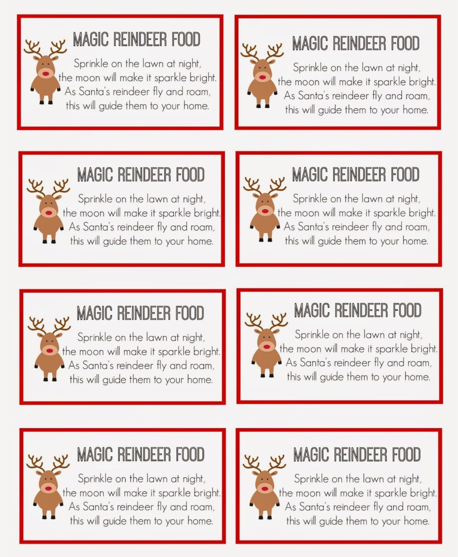 Reindeer Food Tags 10 Free PDF Printables Printablee