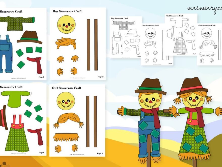 Scarecrow Template Cut And Paste Printable Craft Mrs Merry