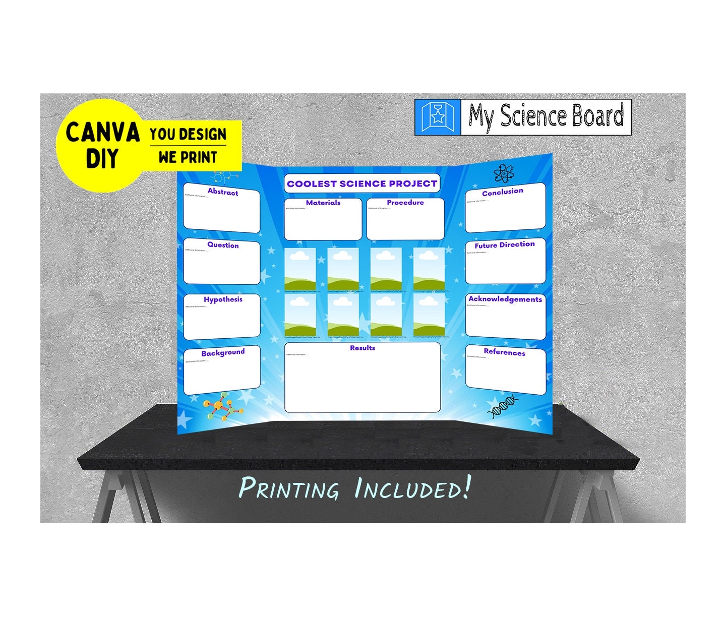 Science Fair Tri fold Display You Design We Print Only 24 99 Etsy
