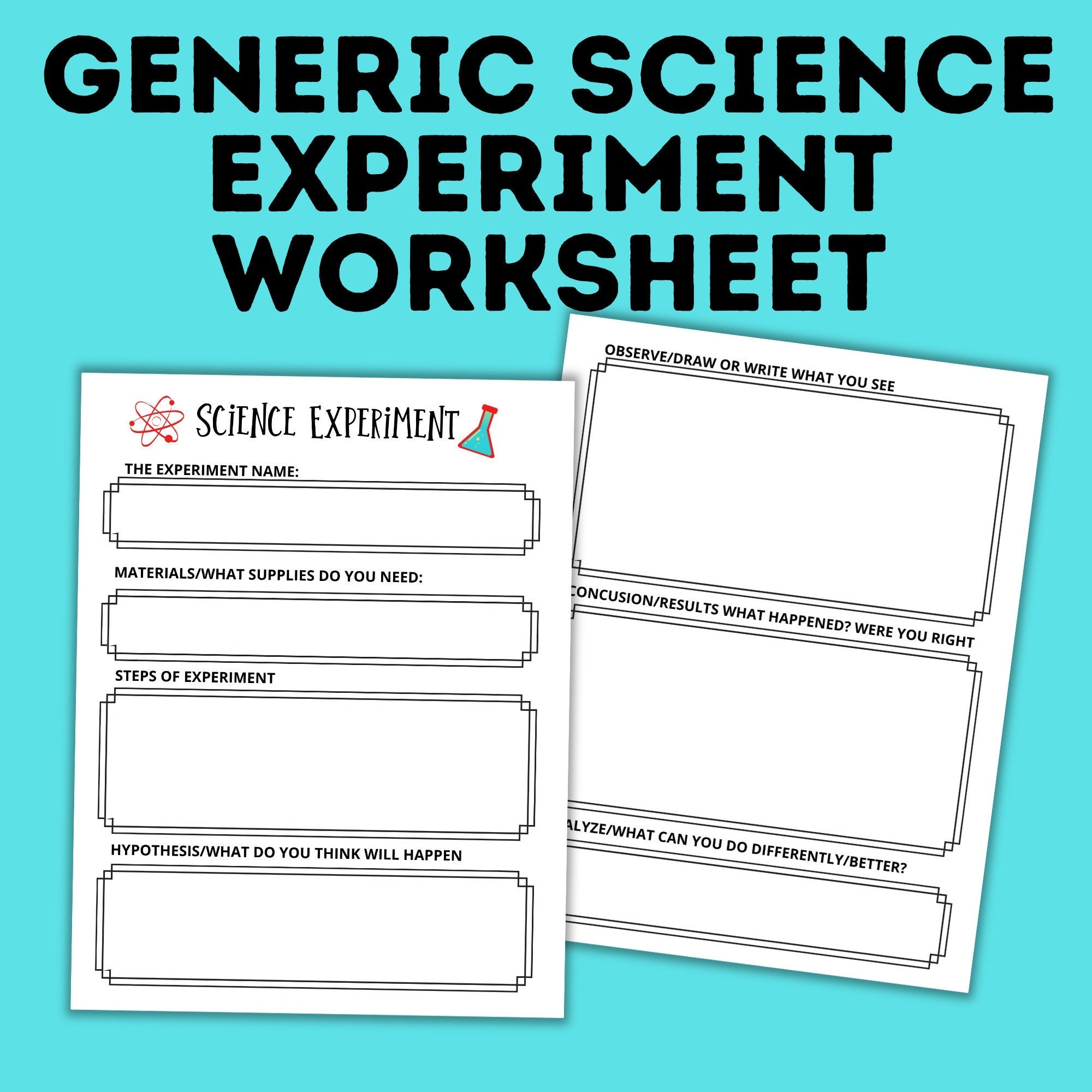 Science Worksheet Science Experiment Worksheet STEM Activity Science For Kids Science Activities Scientific Method Etsy