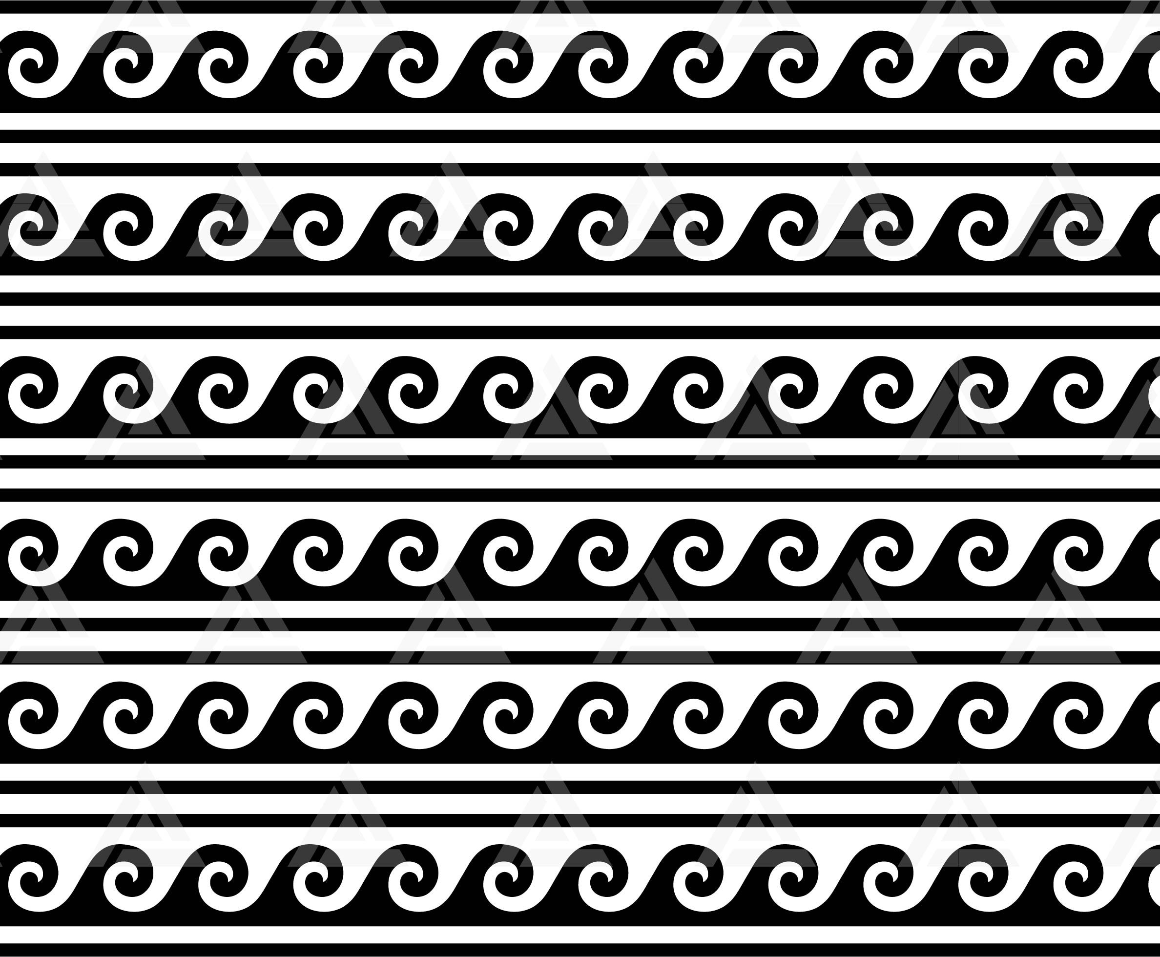 Seamless Greek Wave Svg Sea Waves Pattern Geometric Roman Meander Background Cut File Cricut Png Pdf Eps Vector Stencil Etsy