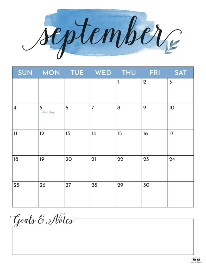 September 2022 Calendars 50 FREE Printables Printabulls