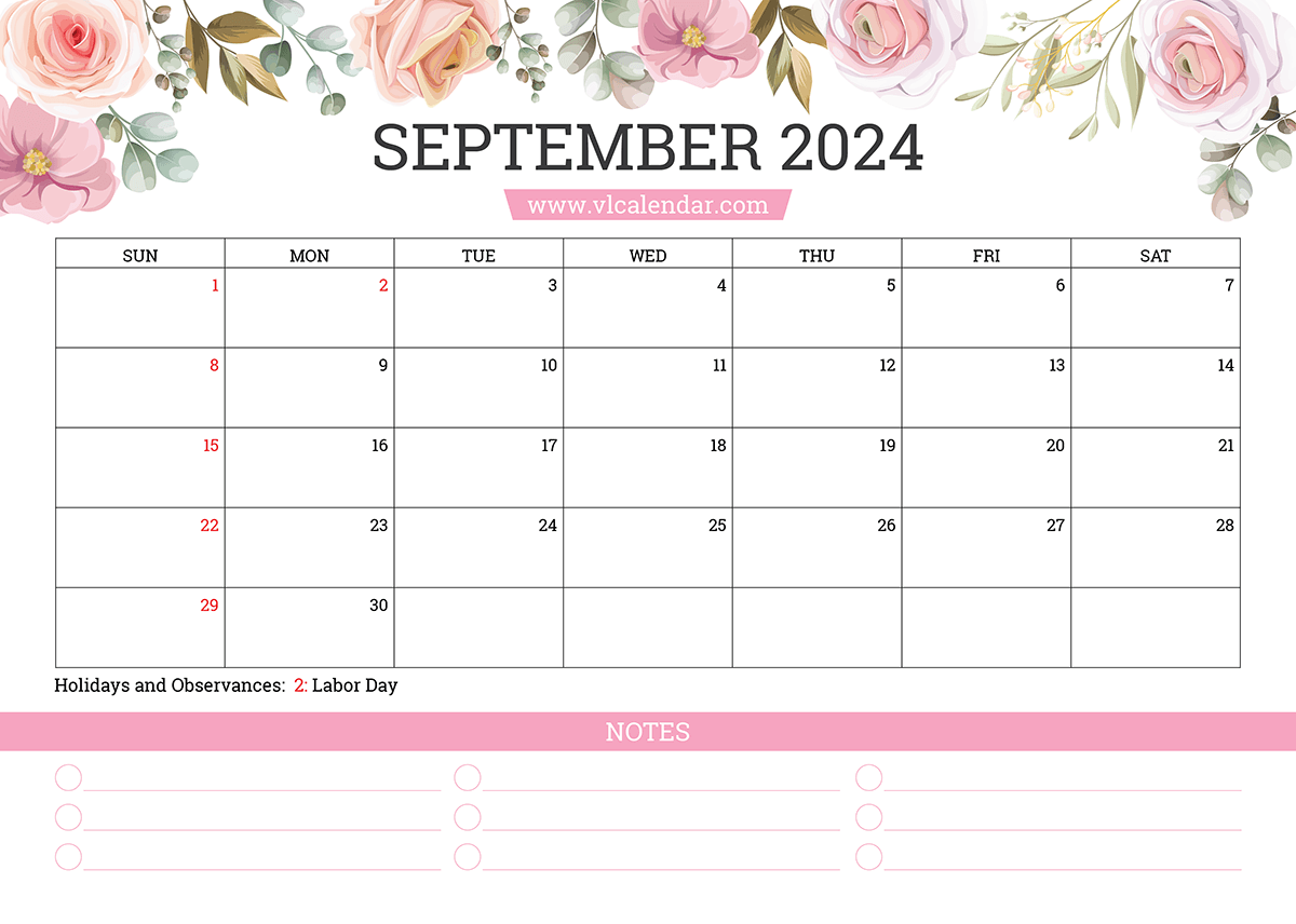 September 2024 Calendar Printable Templates With Holidays
