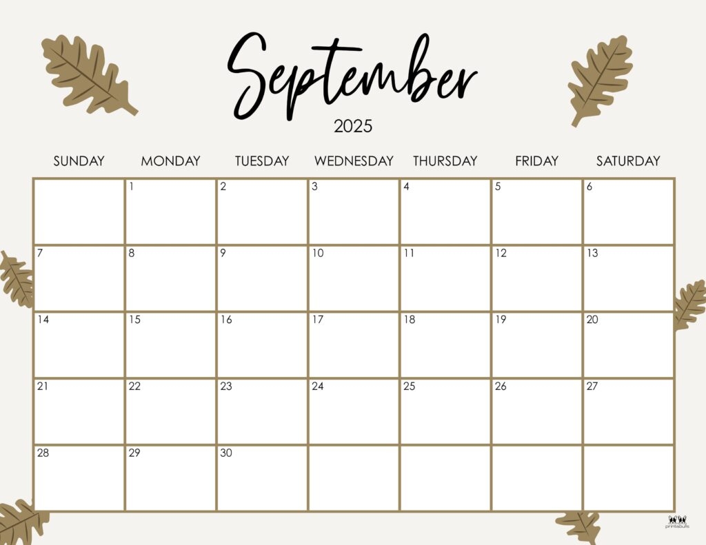 Free September 2025 Printable Calendar
