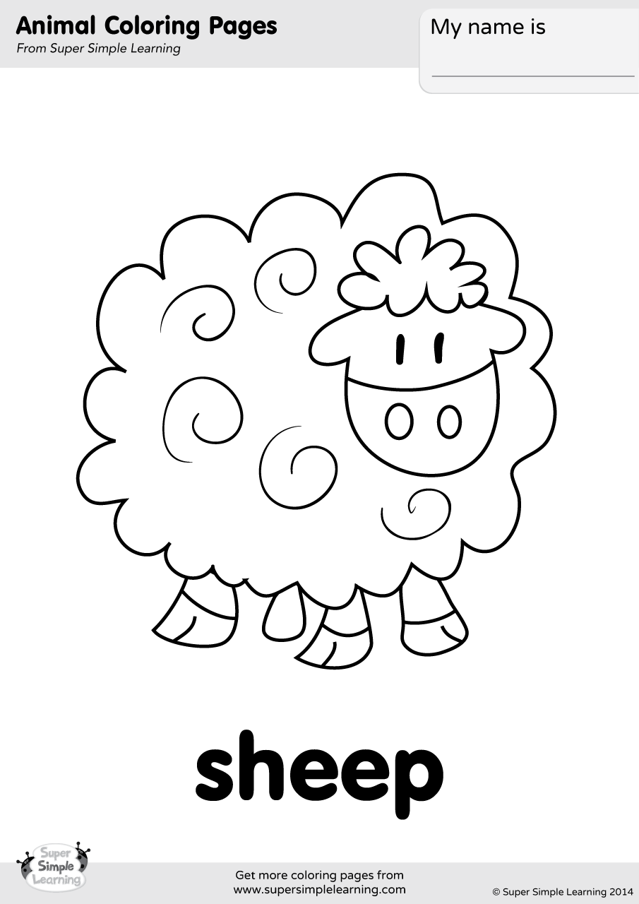 Sheep Coloring Page Super Simple