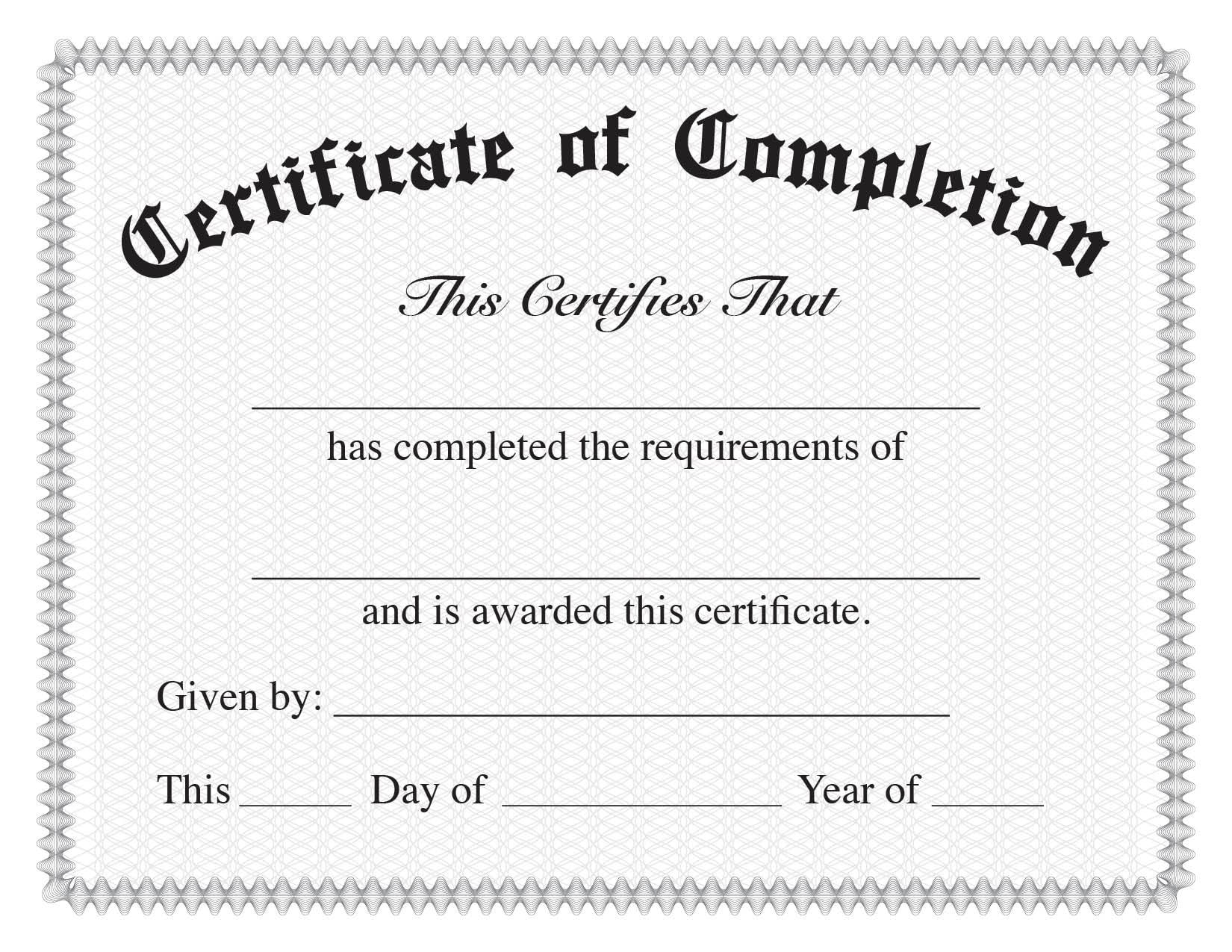 Simple Certificate Of Completion Etsy Israel