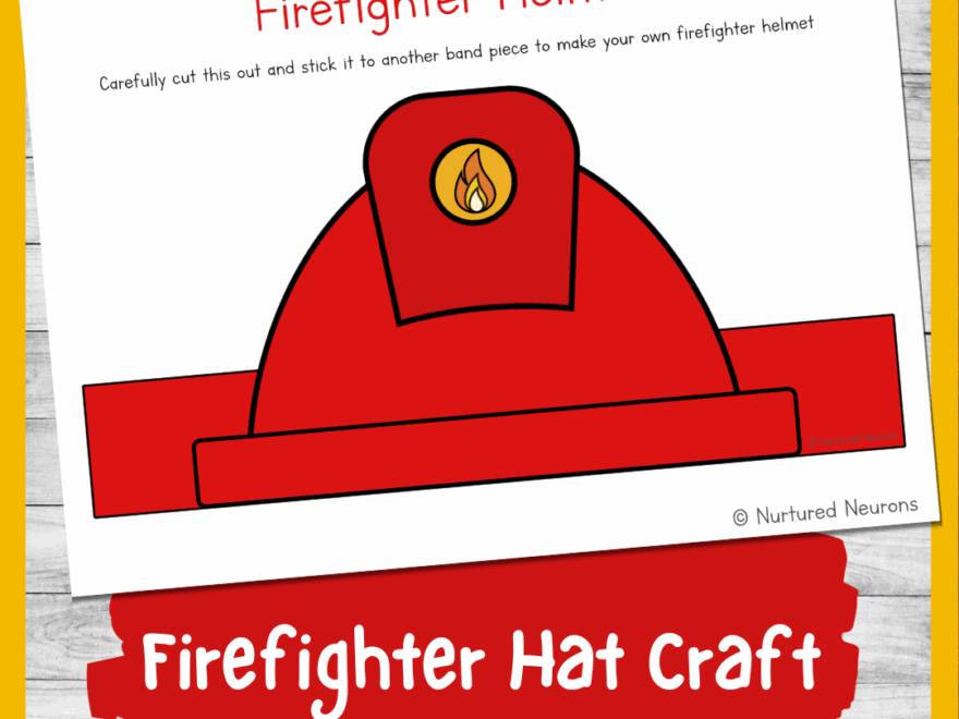 Simple Firefighter Hat Craft Transport Dramatic Play Printable Nurtured Neurons