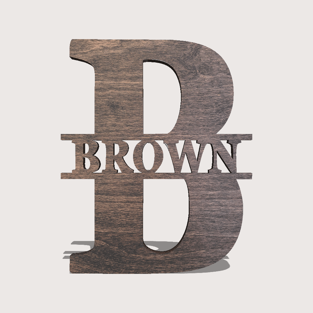 Simple Split Monogram The Holz Brothers Customizable Scroll Saw Pattern