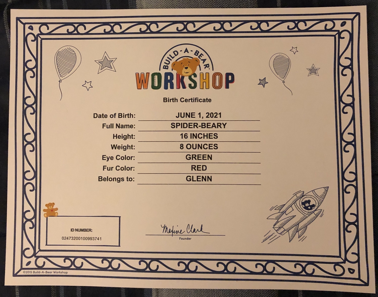 Spider Beary s Birth Certificate By Fox King And Dragon Lord Fur Affinity dot Net