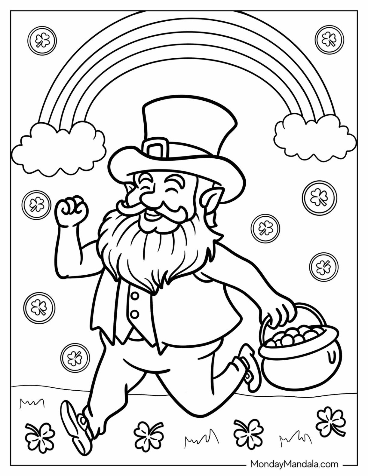 Leprechaun Coloring Pages Printable Free