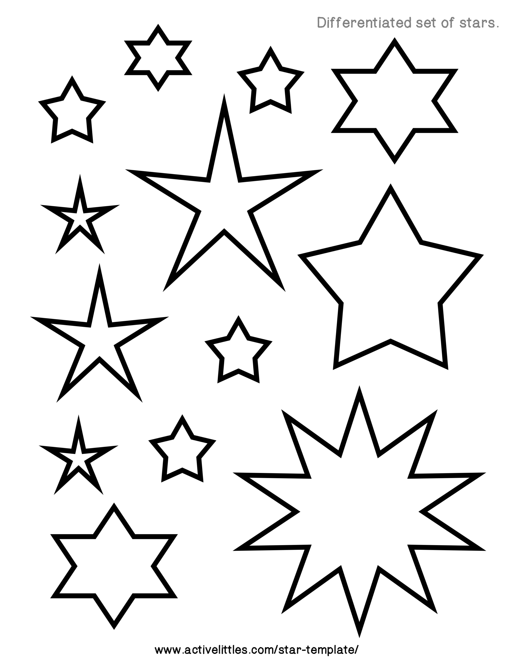 Star Template Active Littles
