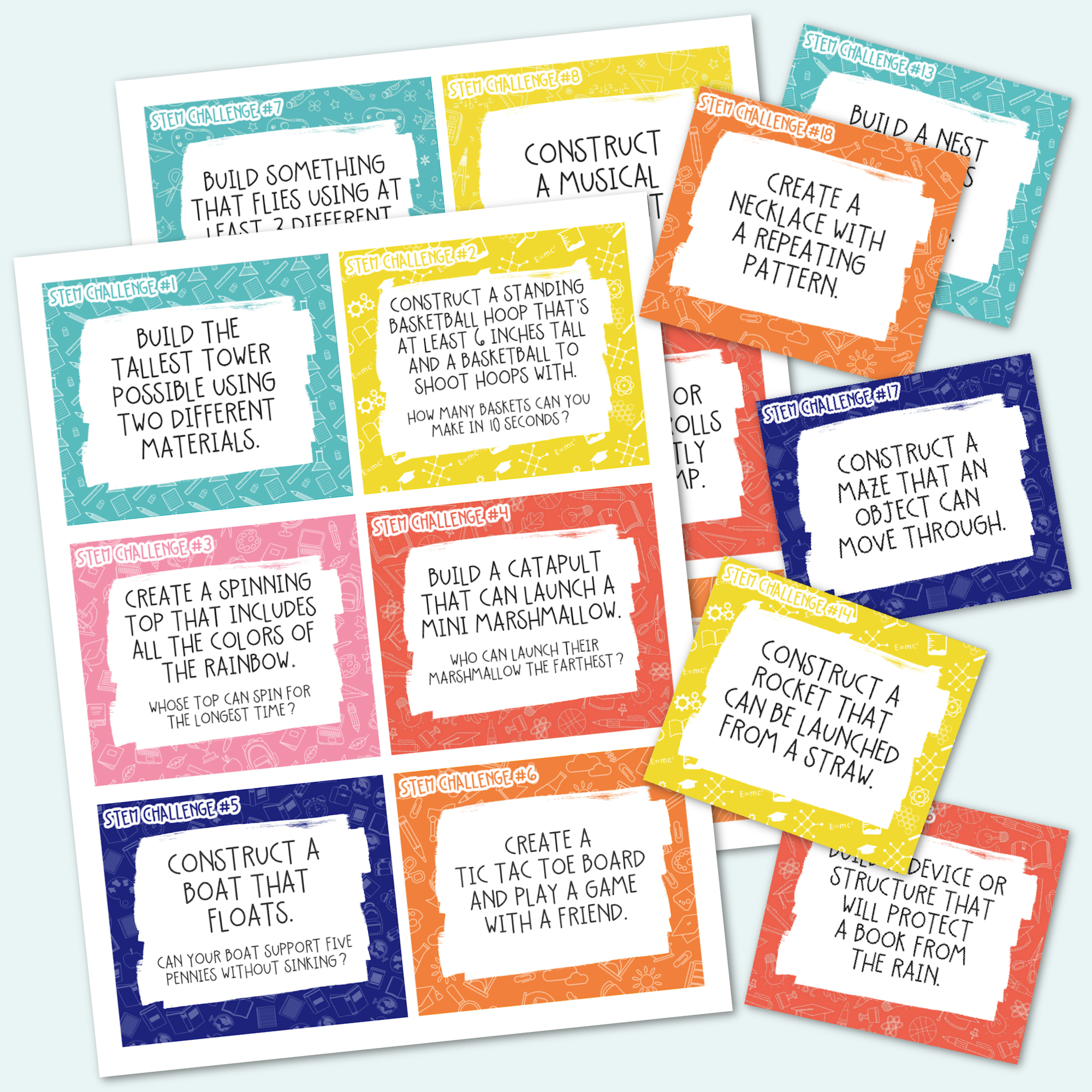 STEM Challenge Cards Free Printable Kara Creates