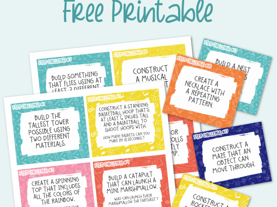 STEM Challenge Cards Free Printable Kara Creates