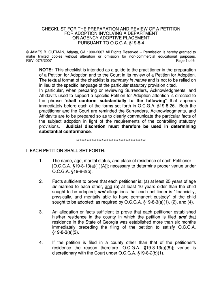 Step Parent Adoption Georgia Forms Pdf Fill Online Printable Fillable Blank PdfFiller