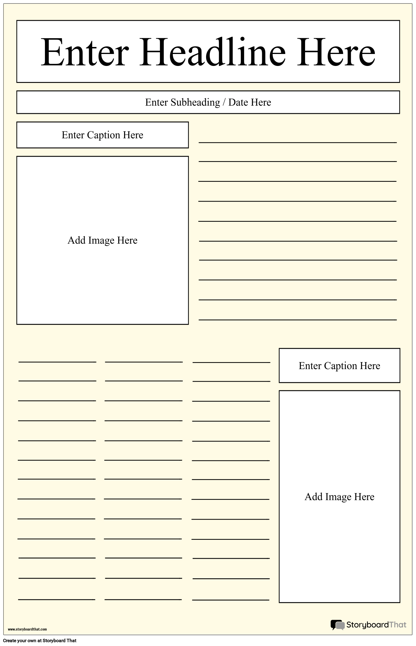 Storyboard That Free Newspaper Poster Templates For 2025
