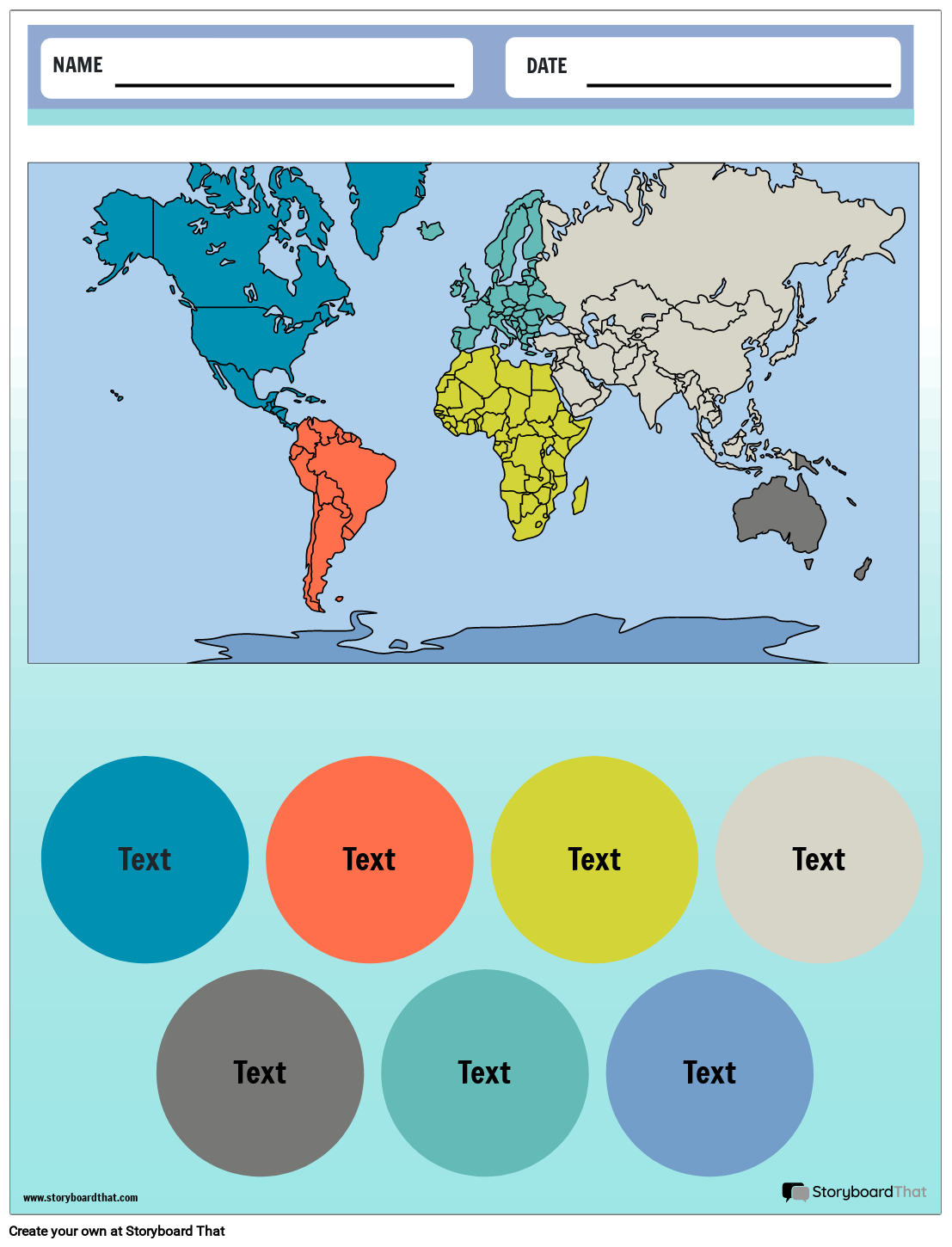 Storyboard That World Geography Worksheet Templates