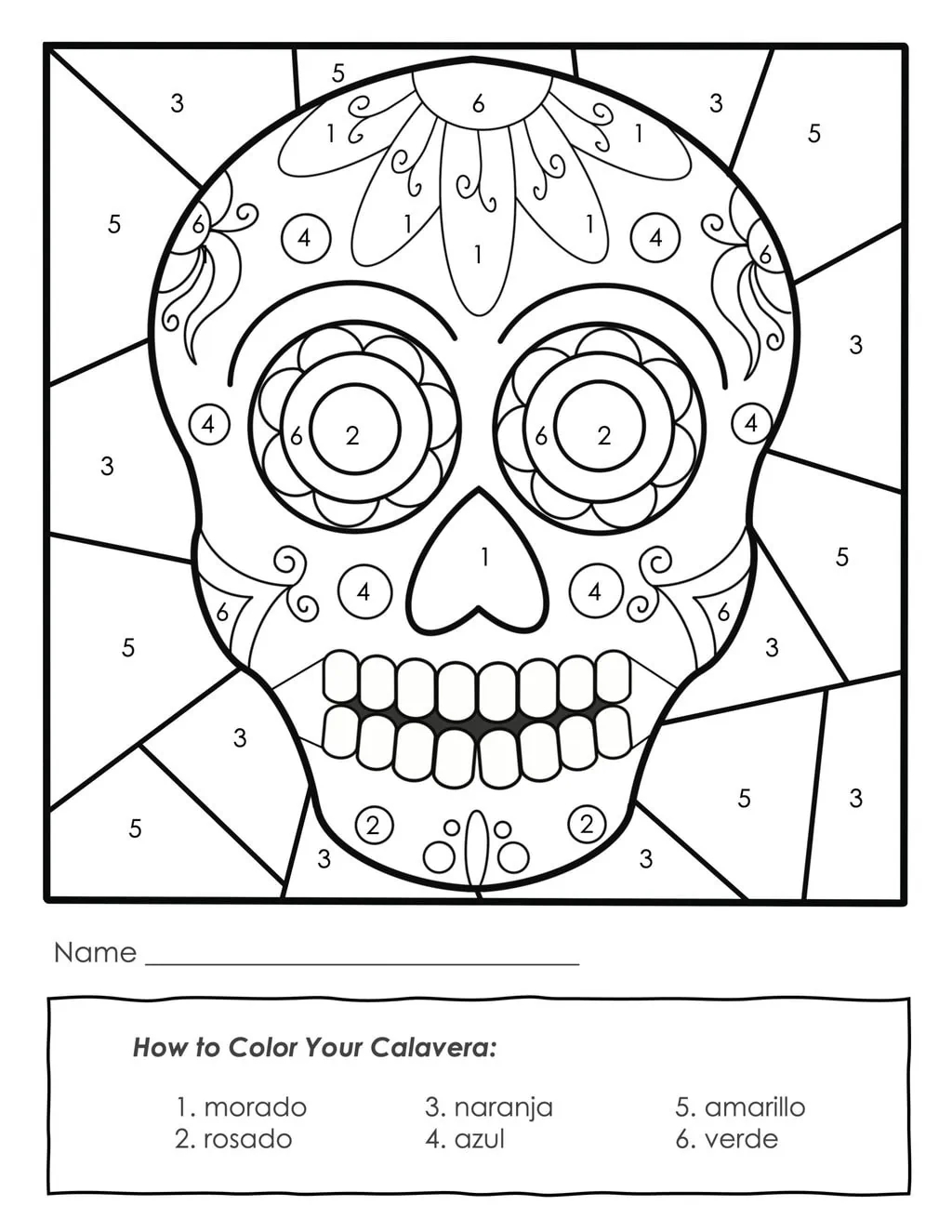 Sugar Skull Coloring Pages And Masks For D a De Muertos