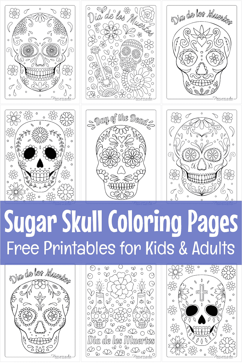 Printable Sppanish Skull Coloring Pages