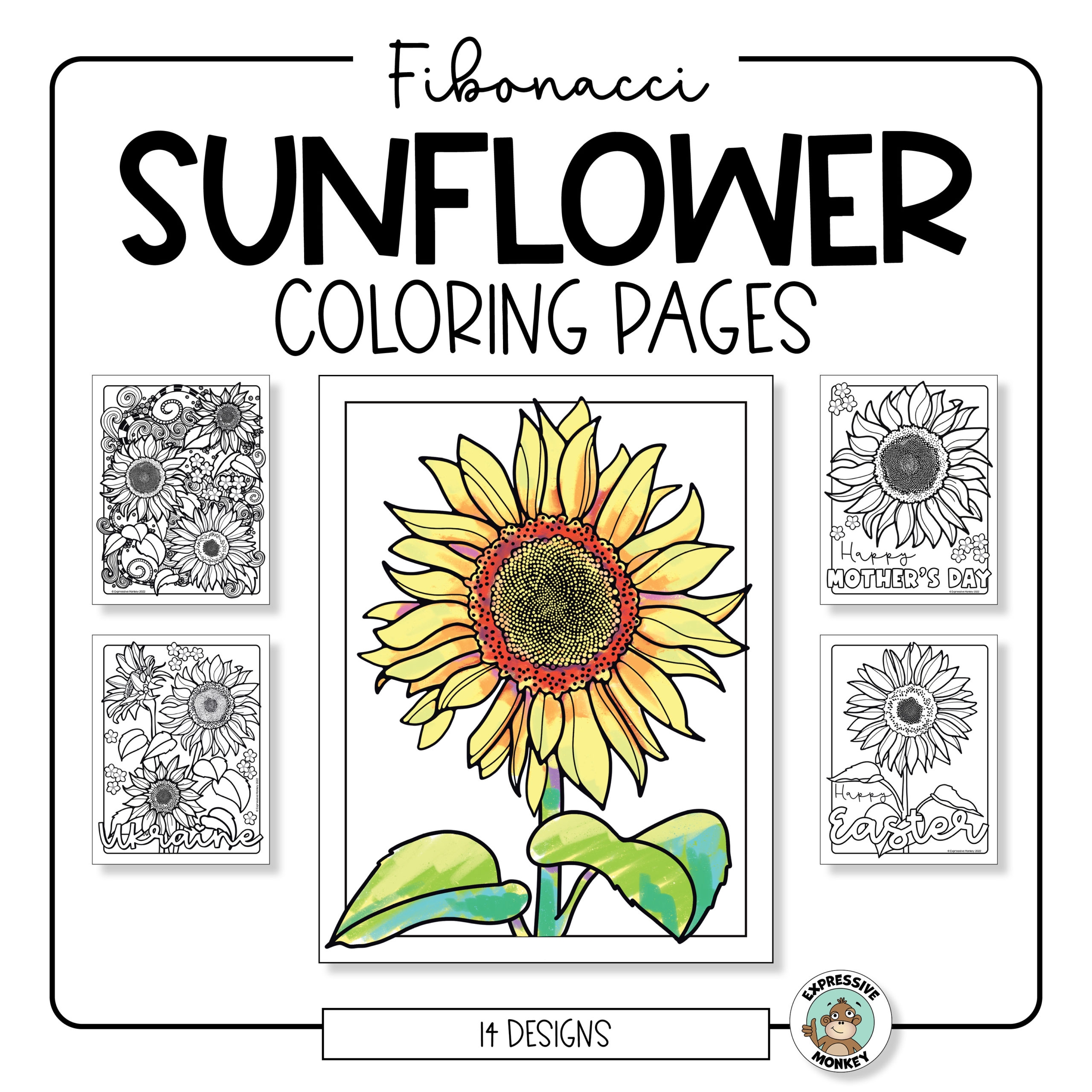 Printable Sunflower Coloring Pages