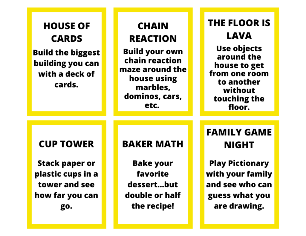 Free Printable Stem Challenge Cards