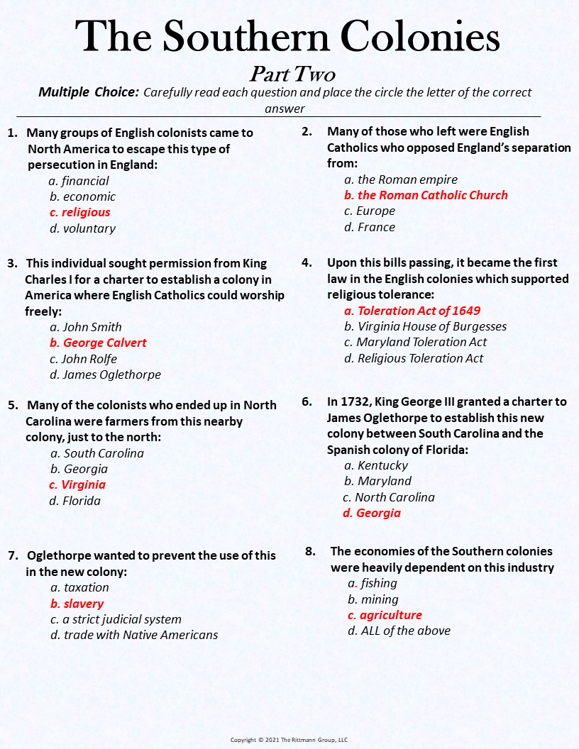 Teaching Colonial America Worksheets Resources 