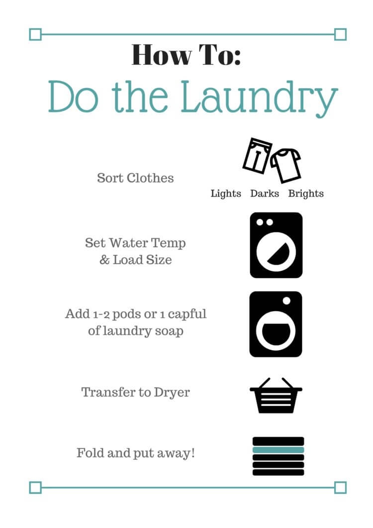 Teaching Kids To Do Laundry Free Printables The TipToe Fairy Worksheets Library