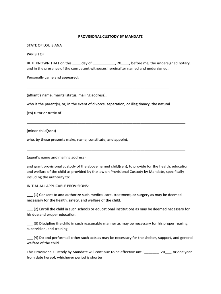 Temporary Guardianship Form Fill Online Printable Fillable Blank PdfFiller