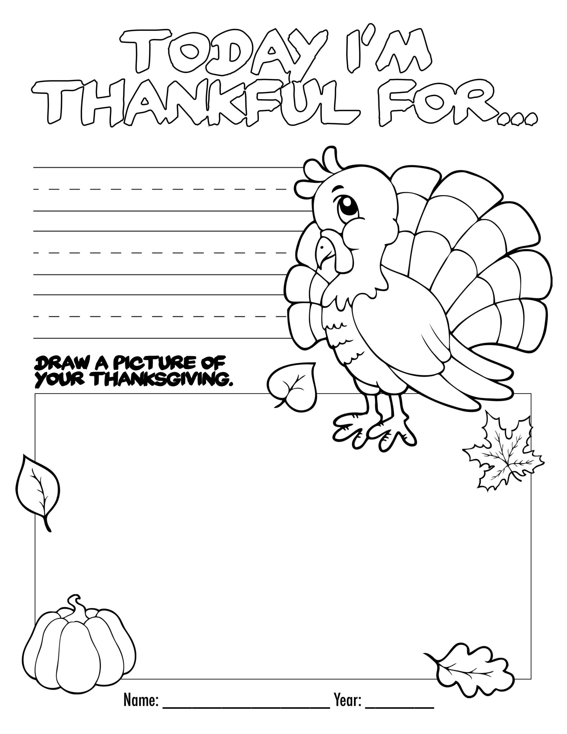 Free Printable Thanksgiving Coloring Picture