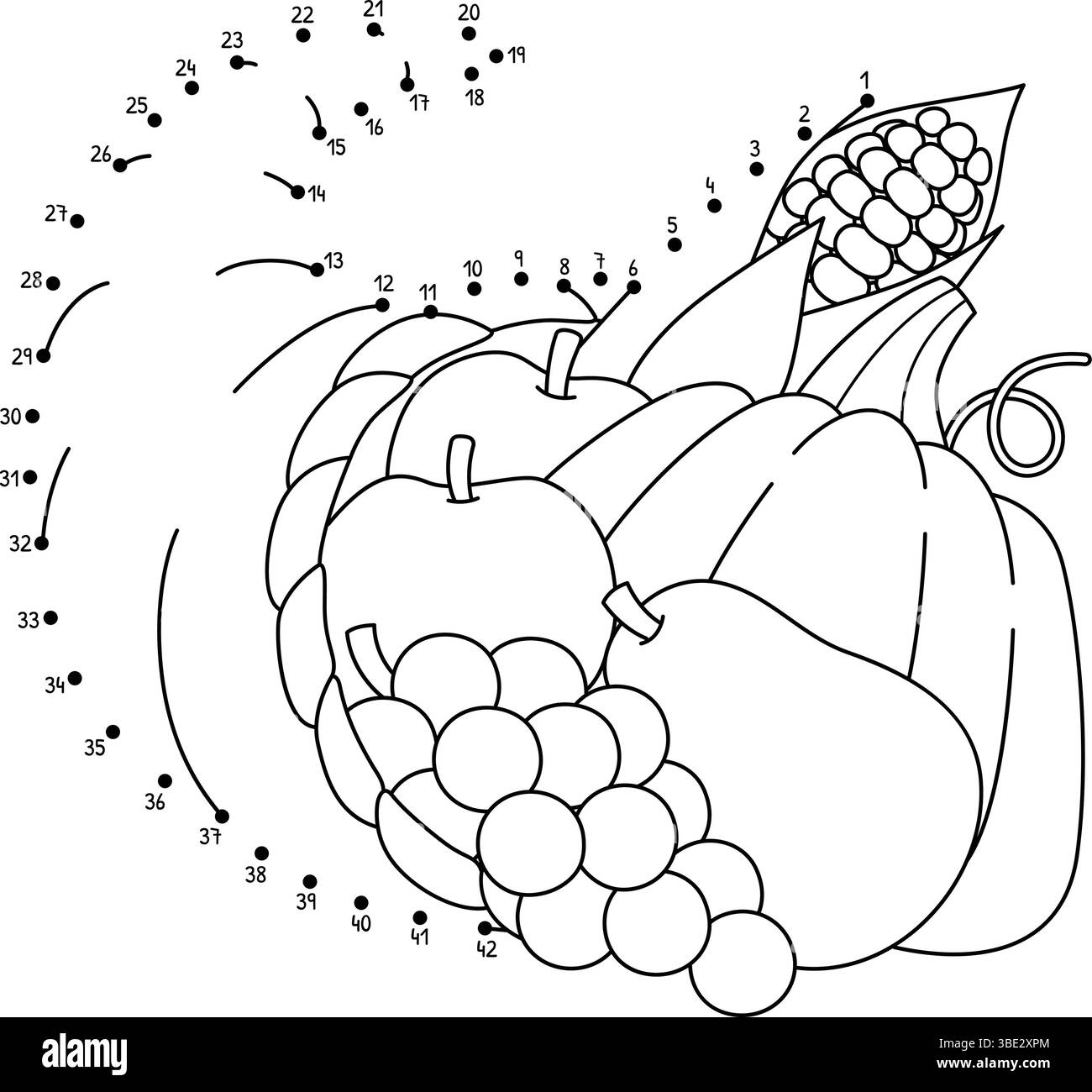 Printable Cornucopia Coloring Sheet
