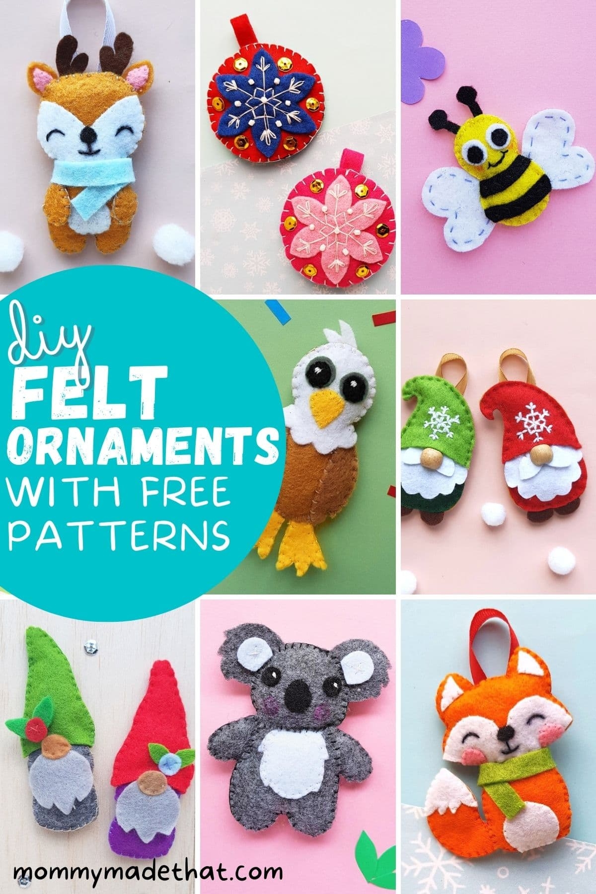 The Cutest DIY Felt Ornaments With Free Patterns 