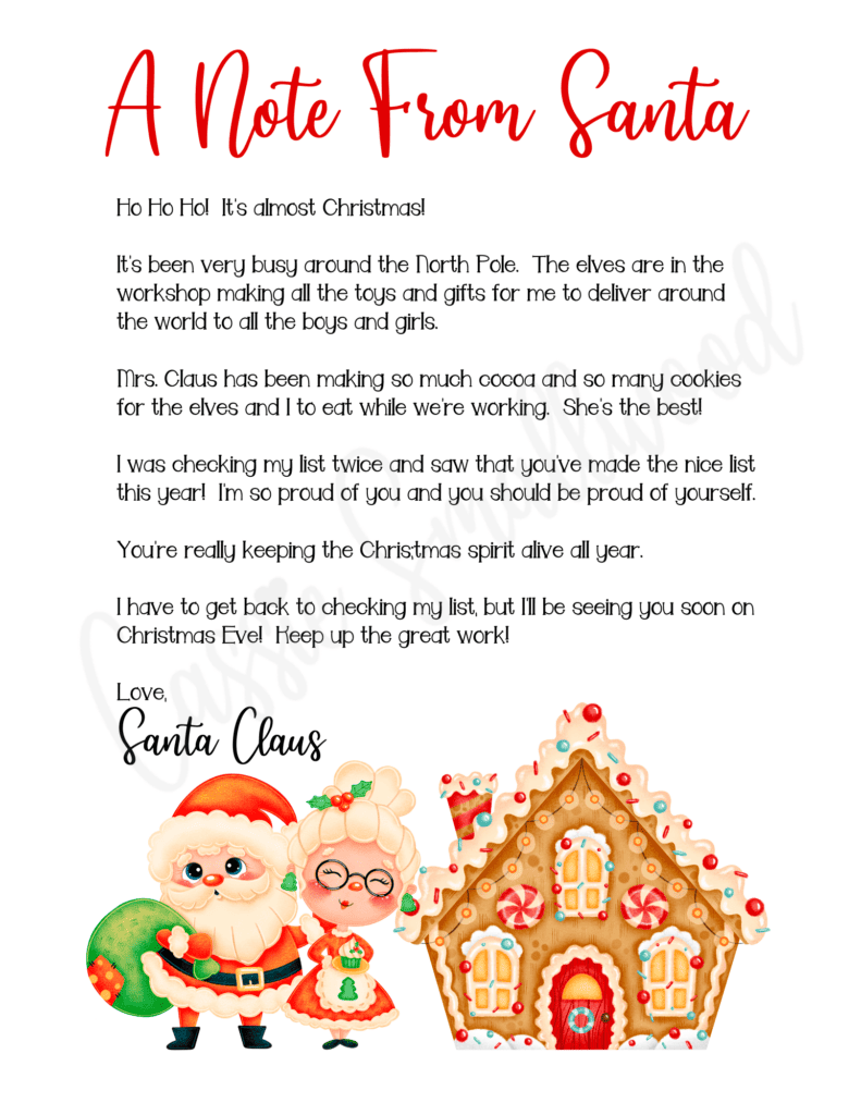 Free Printable Letters From Santa 2025