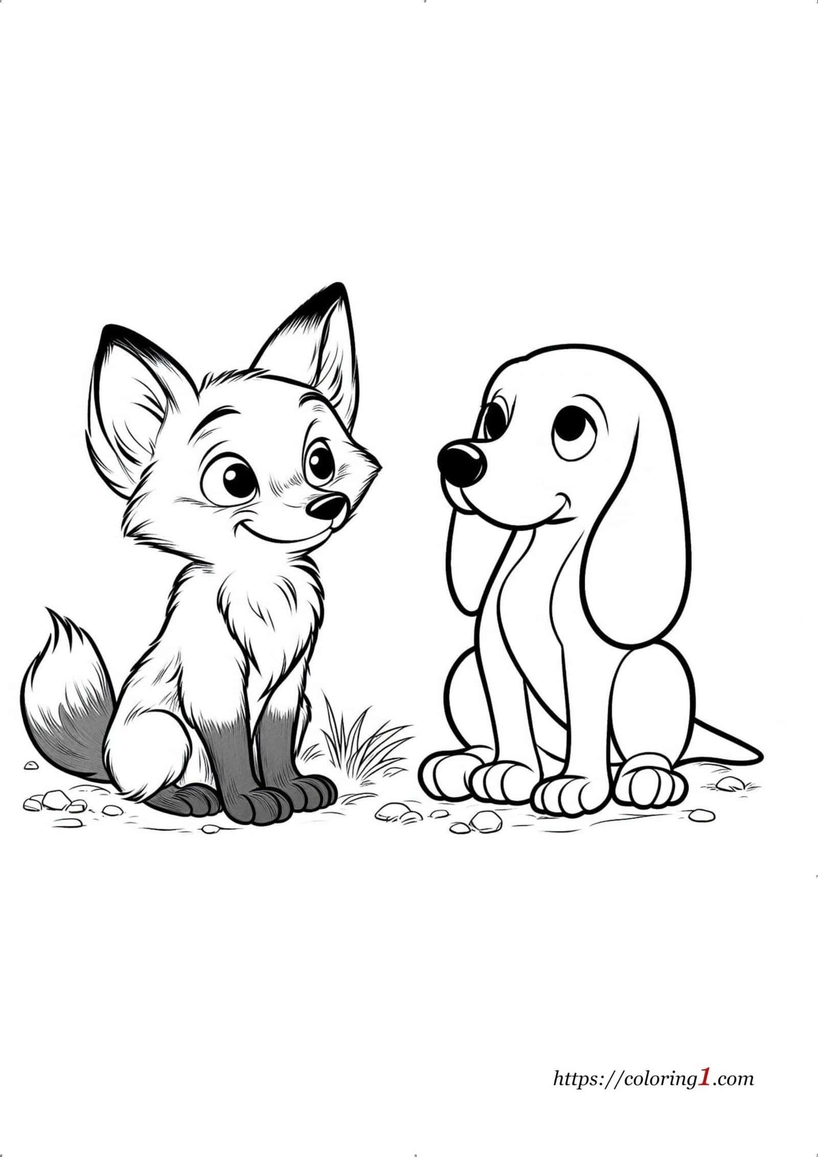 The Fox And The Hound Free Coloring Sheet 2024 