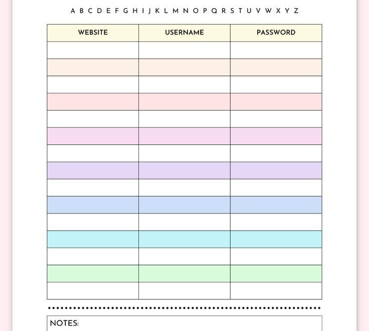 The Perfect Printable Password Tracker To Keep Your Passwords Safe And Secure