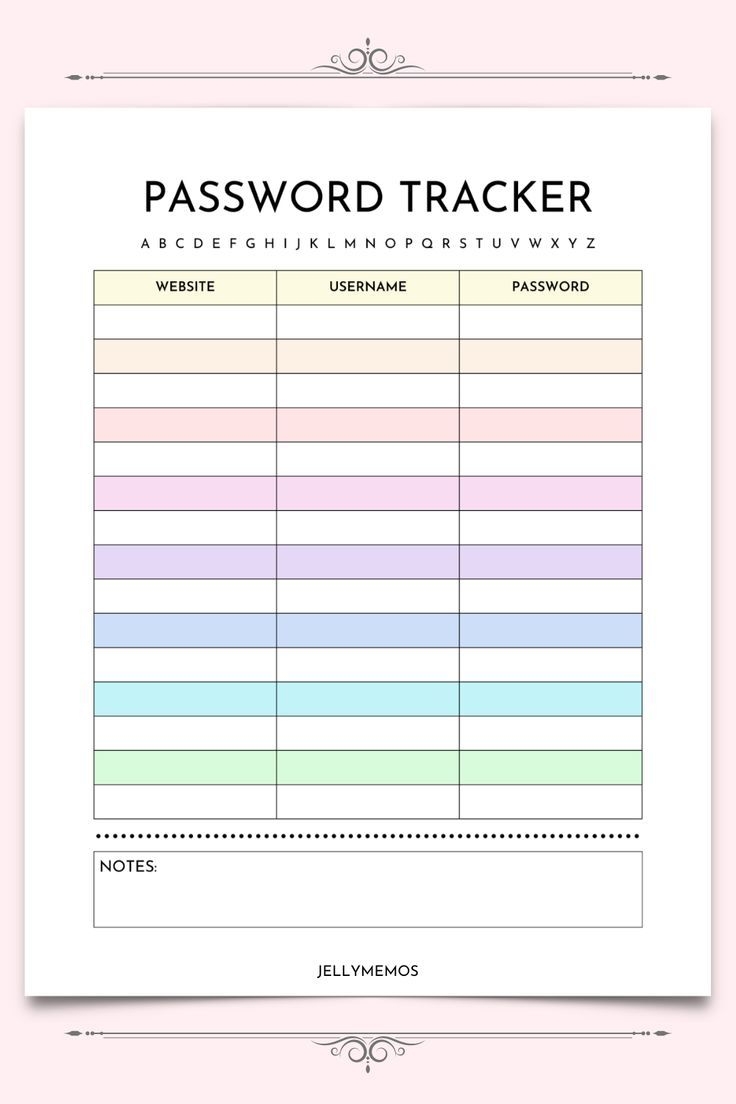 The Perfect Printable Password Tracker To Keep Your Passwords Safe And Secure 