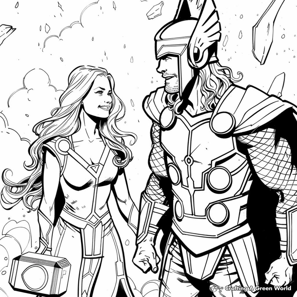 Thor Love And Thunder Coloring Pages Free Printable 