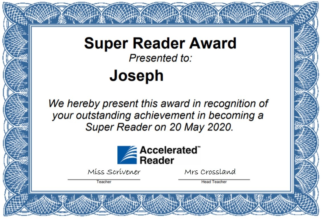 Printable Ar Reading Certificates