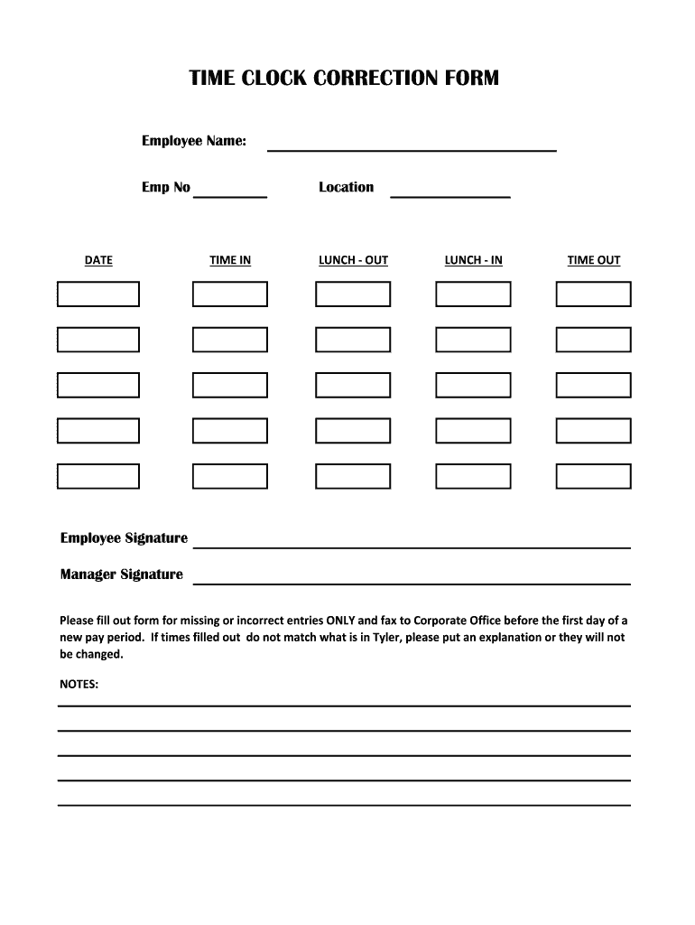 Time Card Adjustment Form Fill Online Printable Fillable Blank PdfFiller