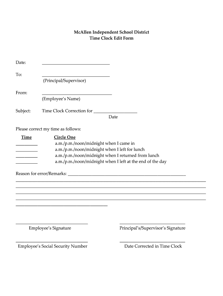 Time Card Correction Form Fill Out Sign Online DocHub