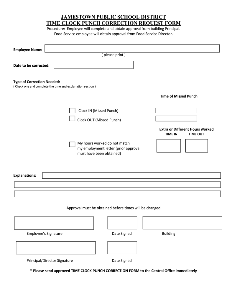 Time Clock Correction Form Fill Out Sign Online DocHub