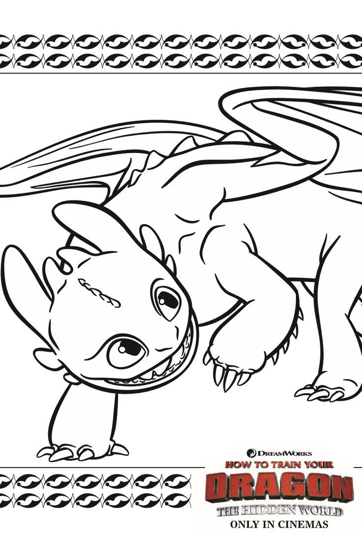 Toothless Coloring Page From How To Train Your Dragon 3