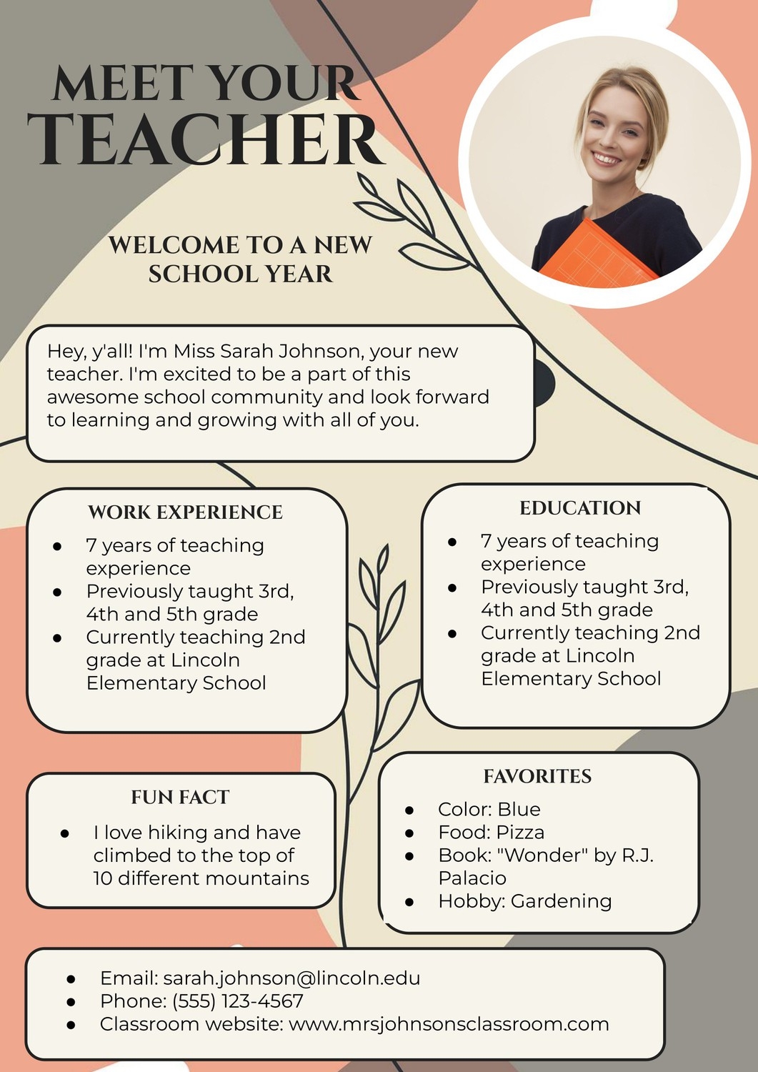 Printable Template Teacher Brochure