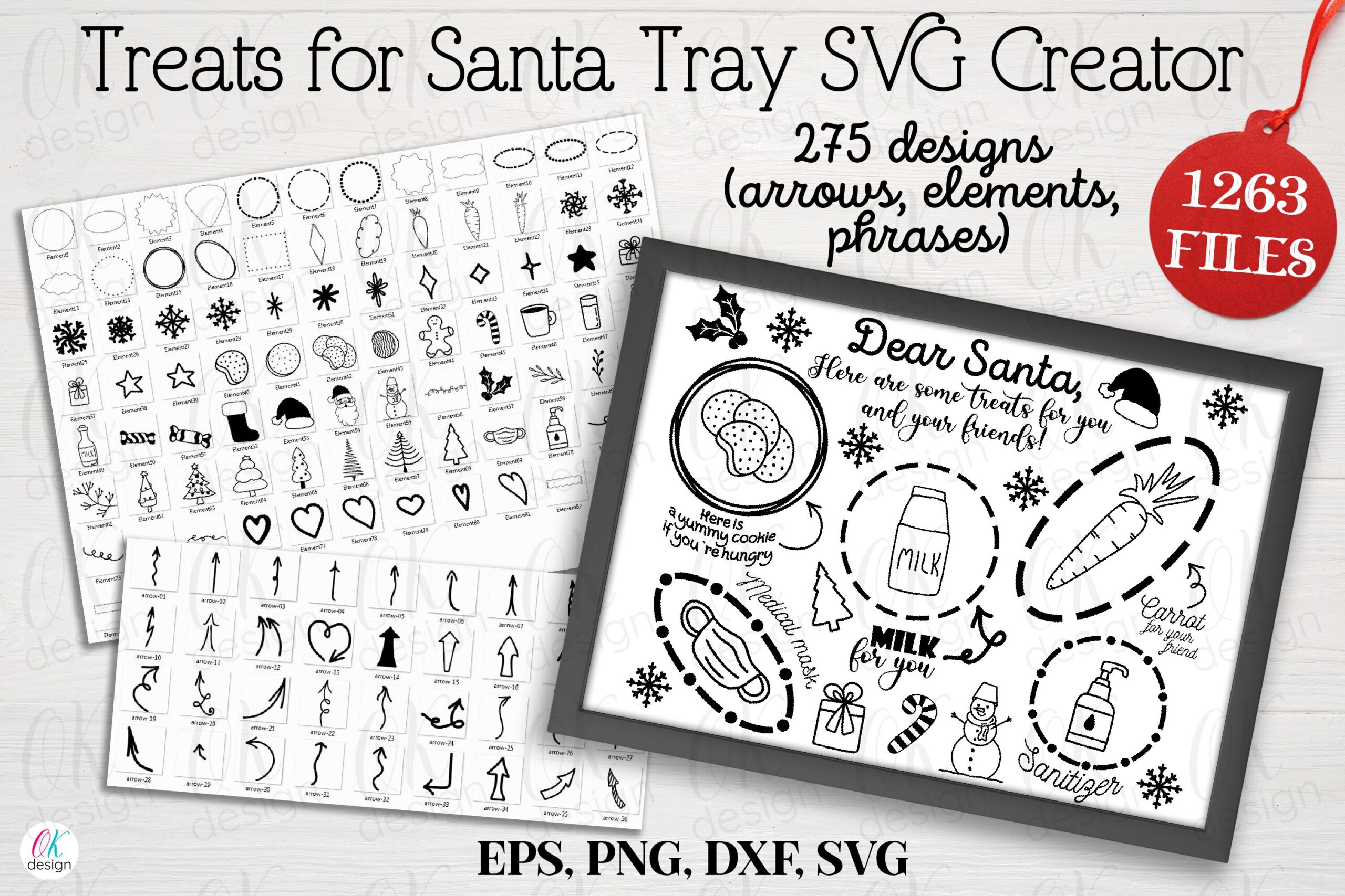 Treats For Santa Tray SVG Creator EPS PNG SVG DXF Files By Ok design TheHungryJPEG