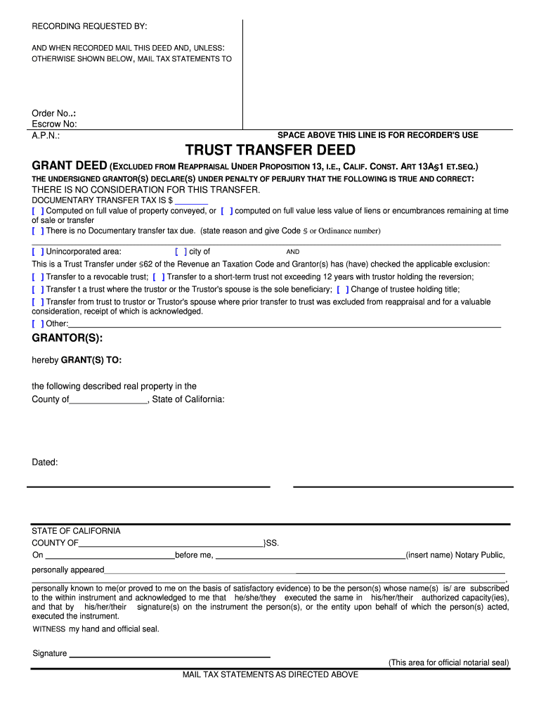 Trust Transfer Deed California Pdf Fill Out Sign Online DocHub