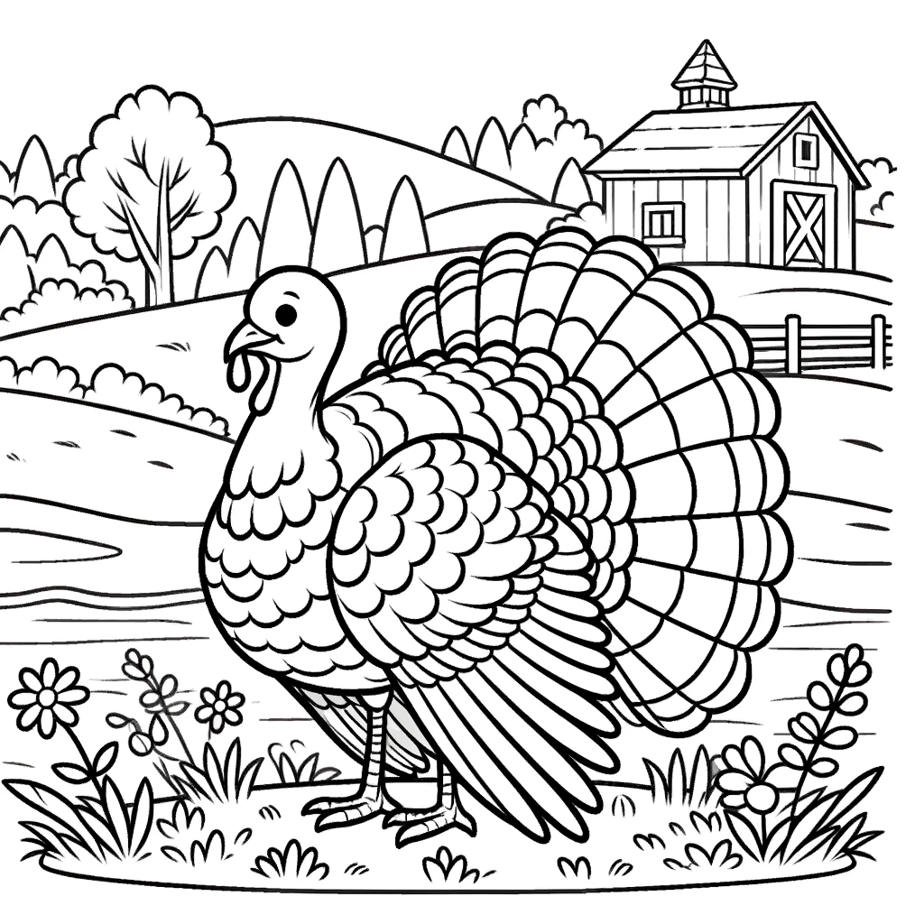 Turkey Coloring Pages For Children 20 Pages