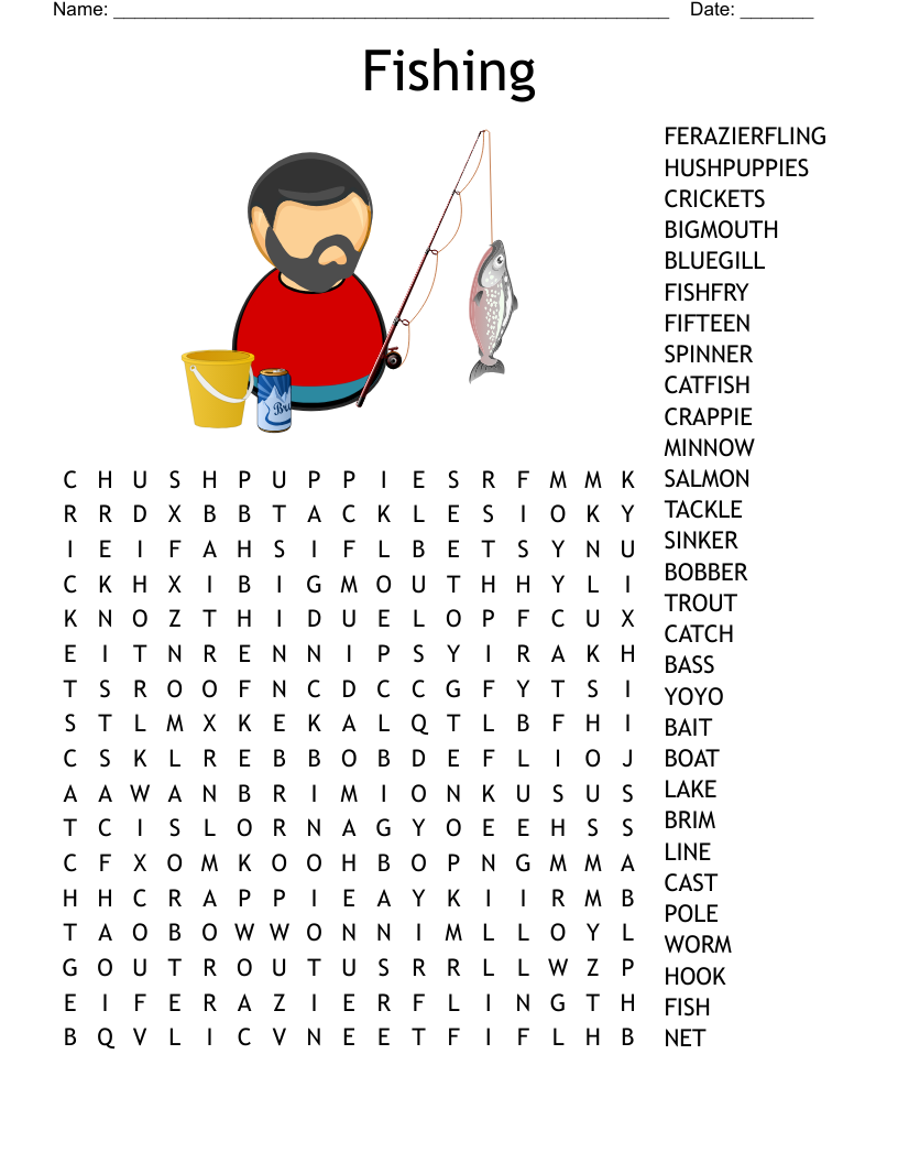 Types Of Fish Word Search WordMint