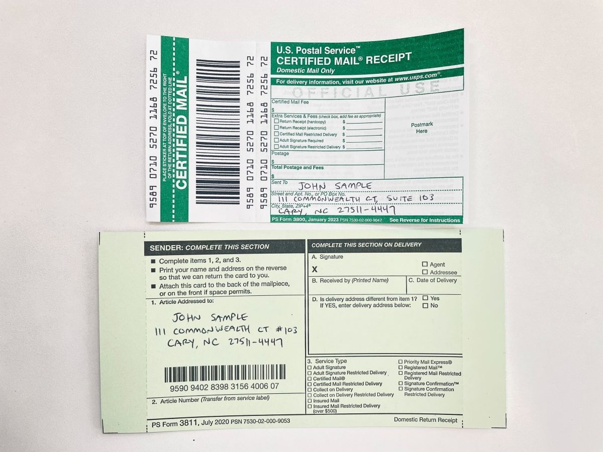 USPS Certified Mail Forms Simple Certified Mail