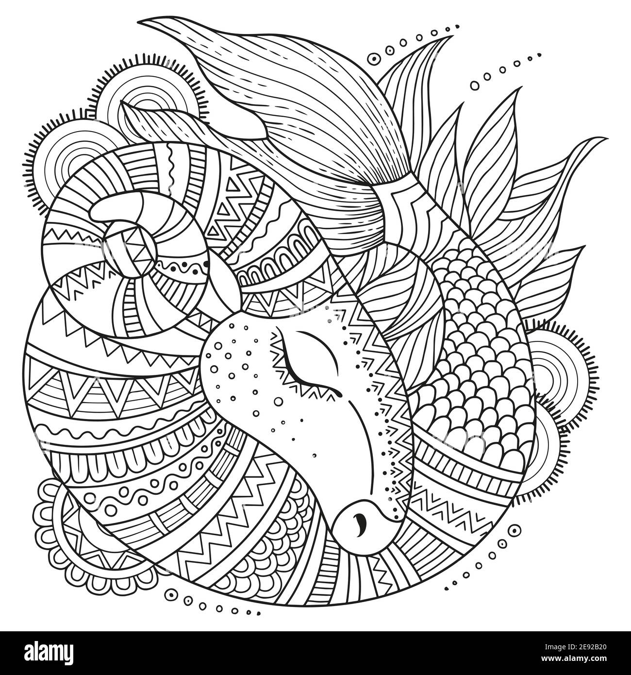 Free Printable Coloring Pages Capricorn Sign