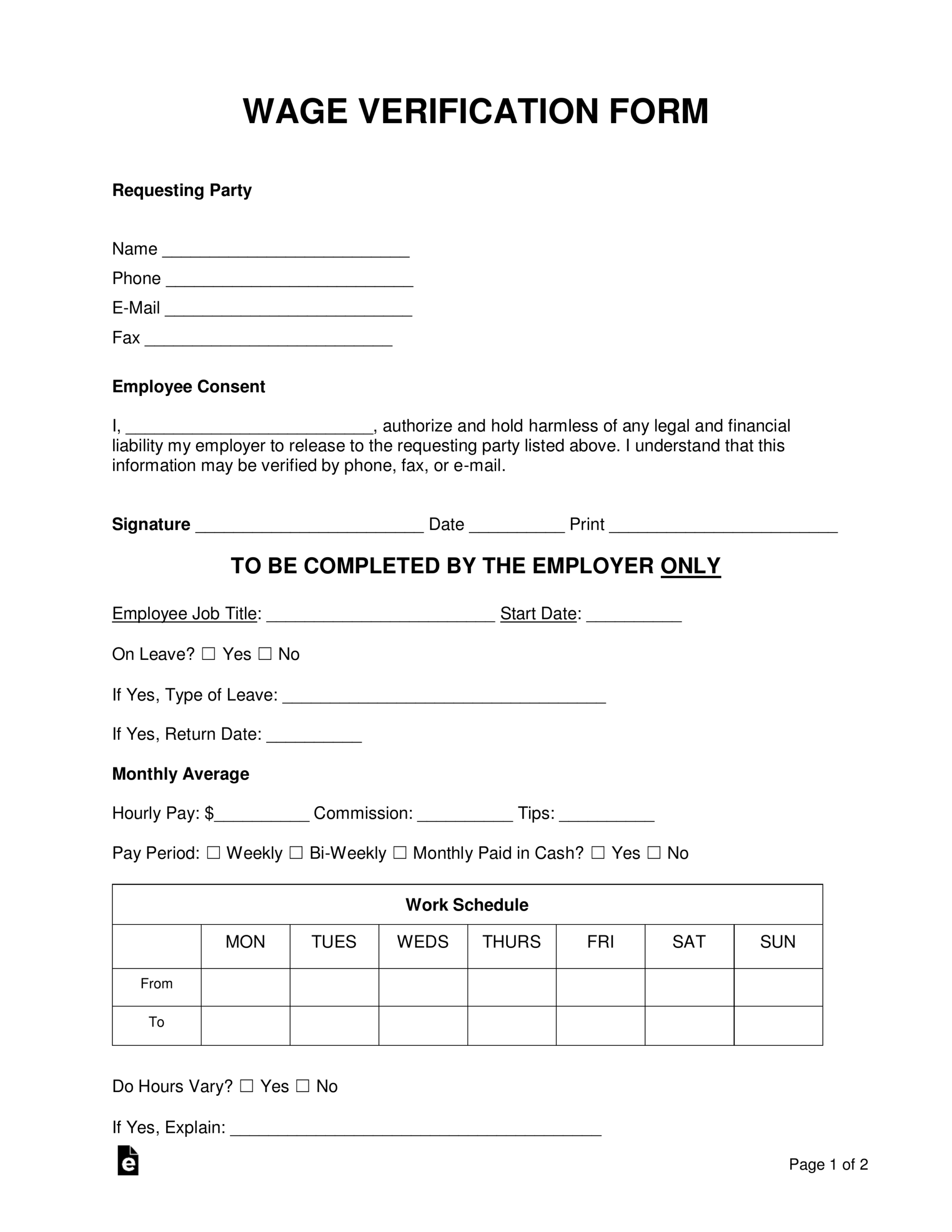 Verification Forms 9 EForms